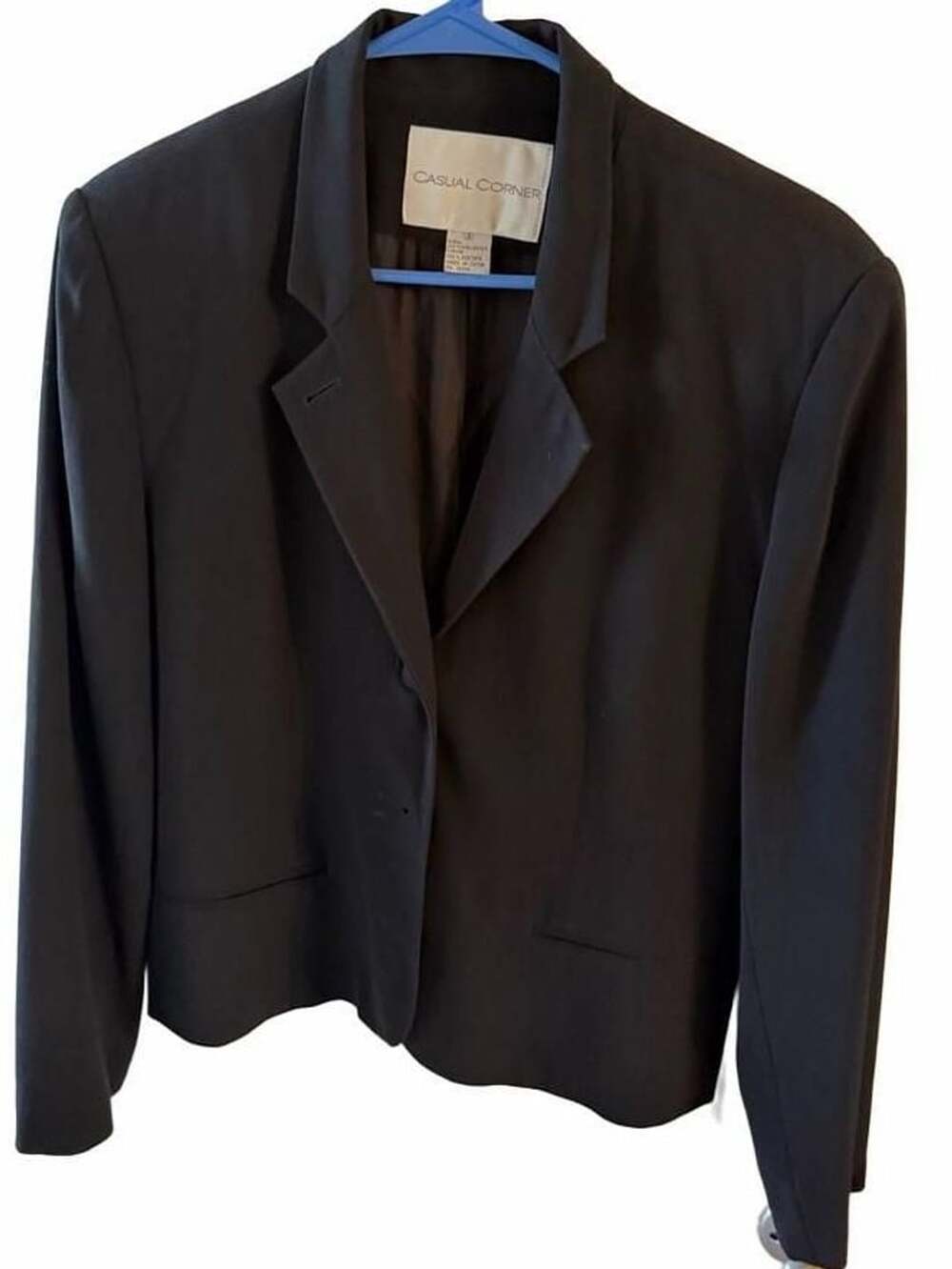 Casual Corner Black Blazer Jacket Size 8 Polyester Lined